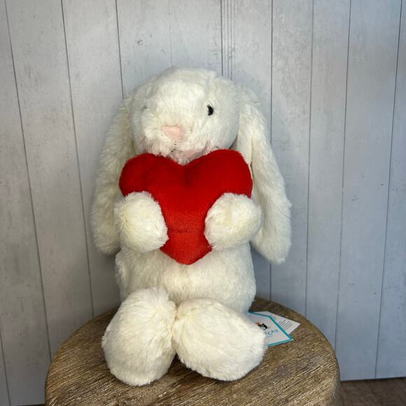 Jellycat Bashful Heart Love Bunny FAST SHIP NEW Jellycat Bunny Bunnies - Picture 2 of 6